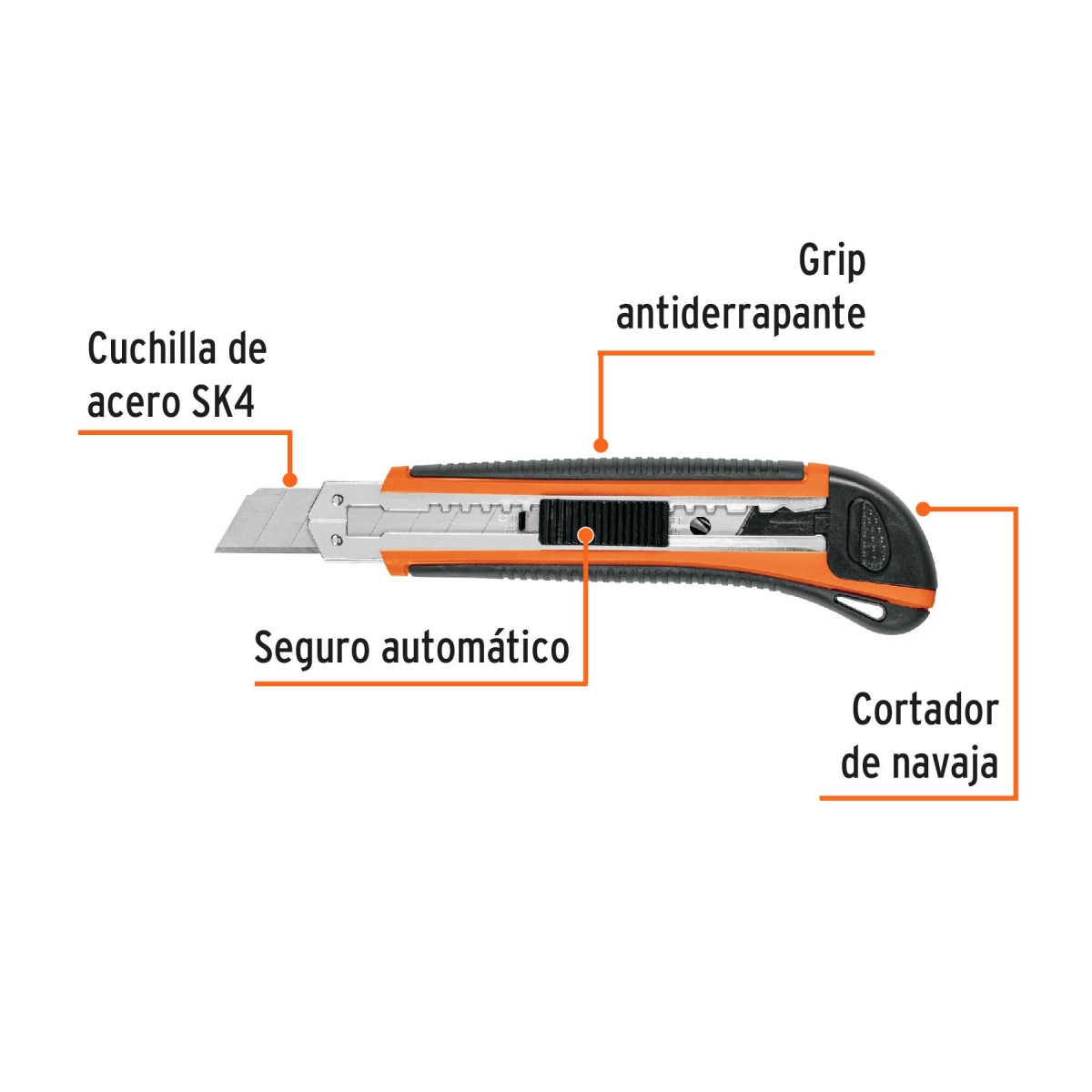 Bisturi con Alma Metalica y Grip 18mm TRUPER