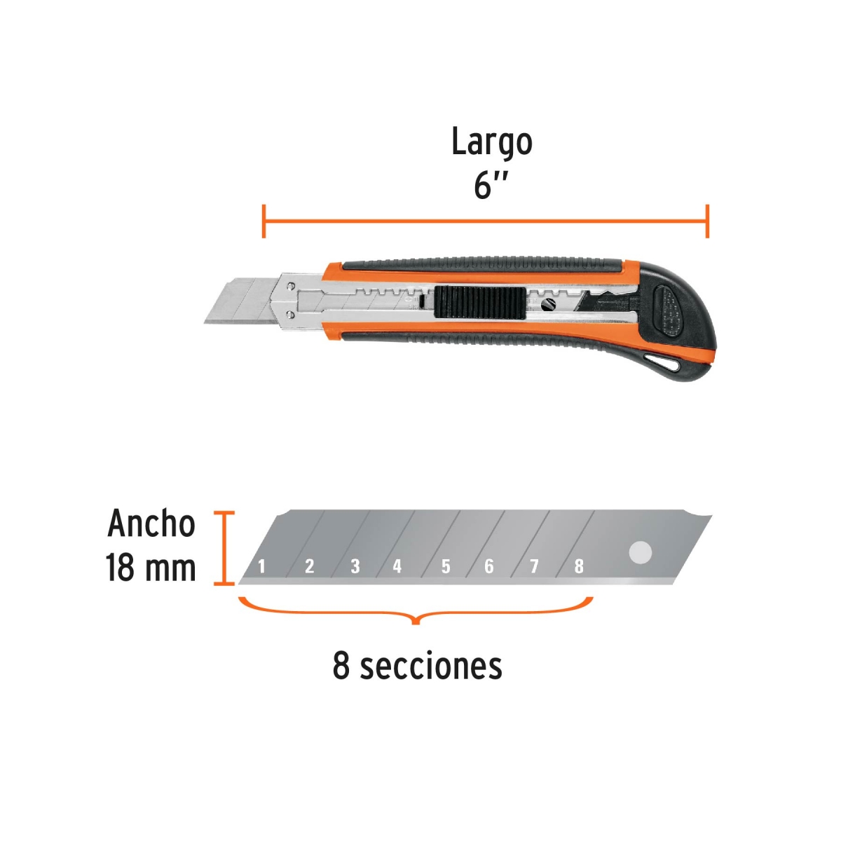 Bisturi con Alma Metalica y Grip 18mm TRUPER