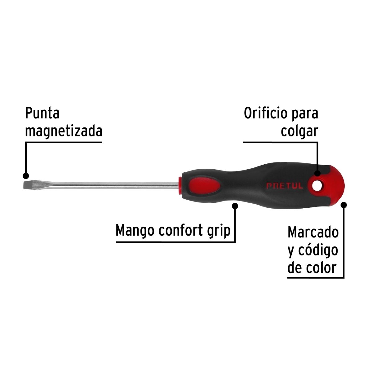 Destornillador Punta Pala 3/16 x 4" PRETUL