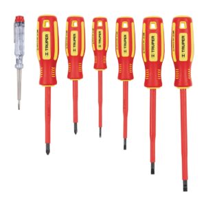 Juego de 6 Destornilladores dielectricos y tester TRUPER