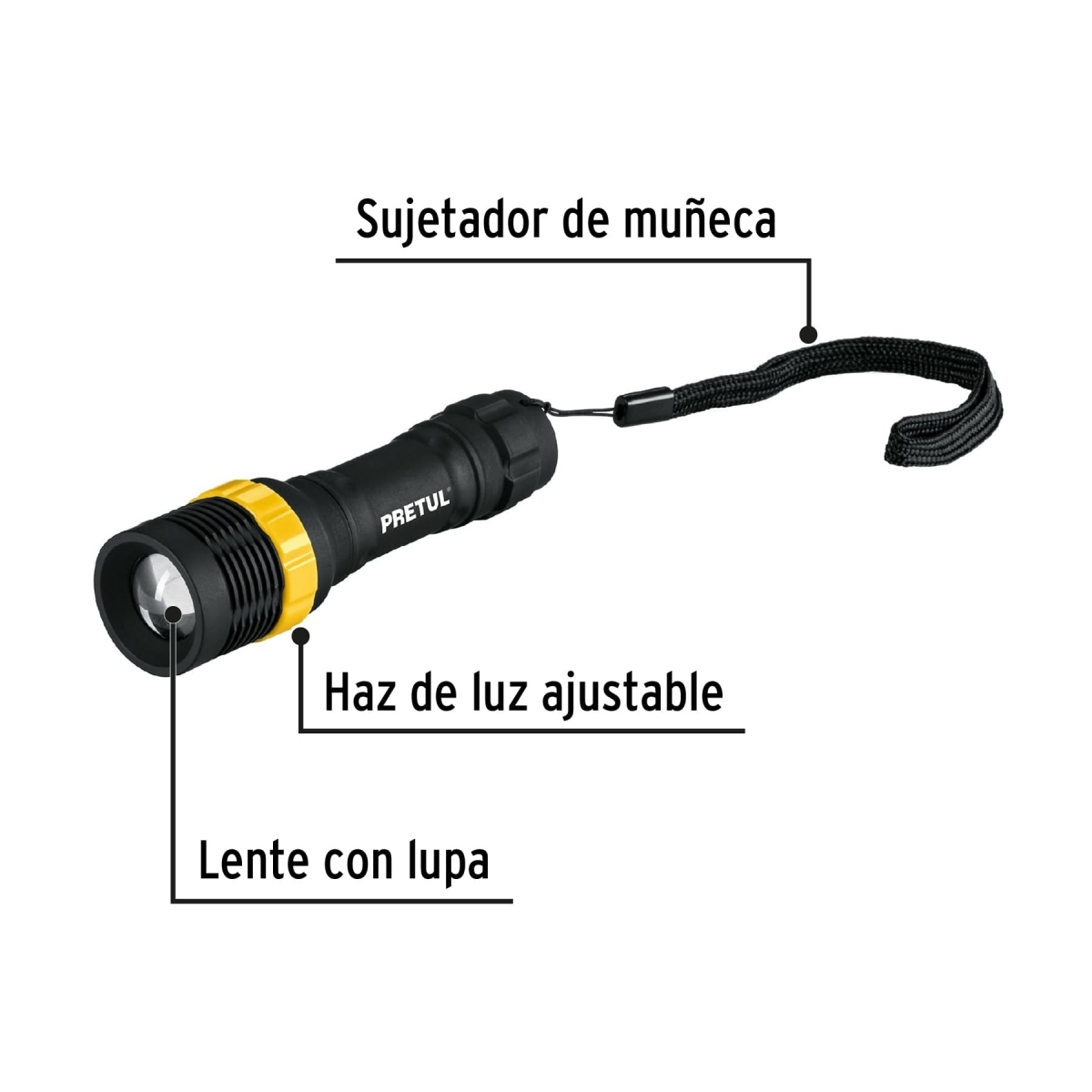 Linterna Plastica de Pilas 40lm PRETUL
