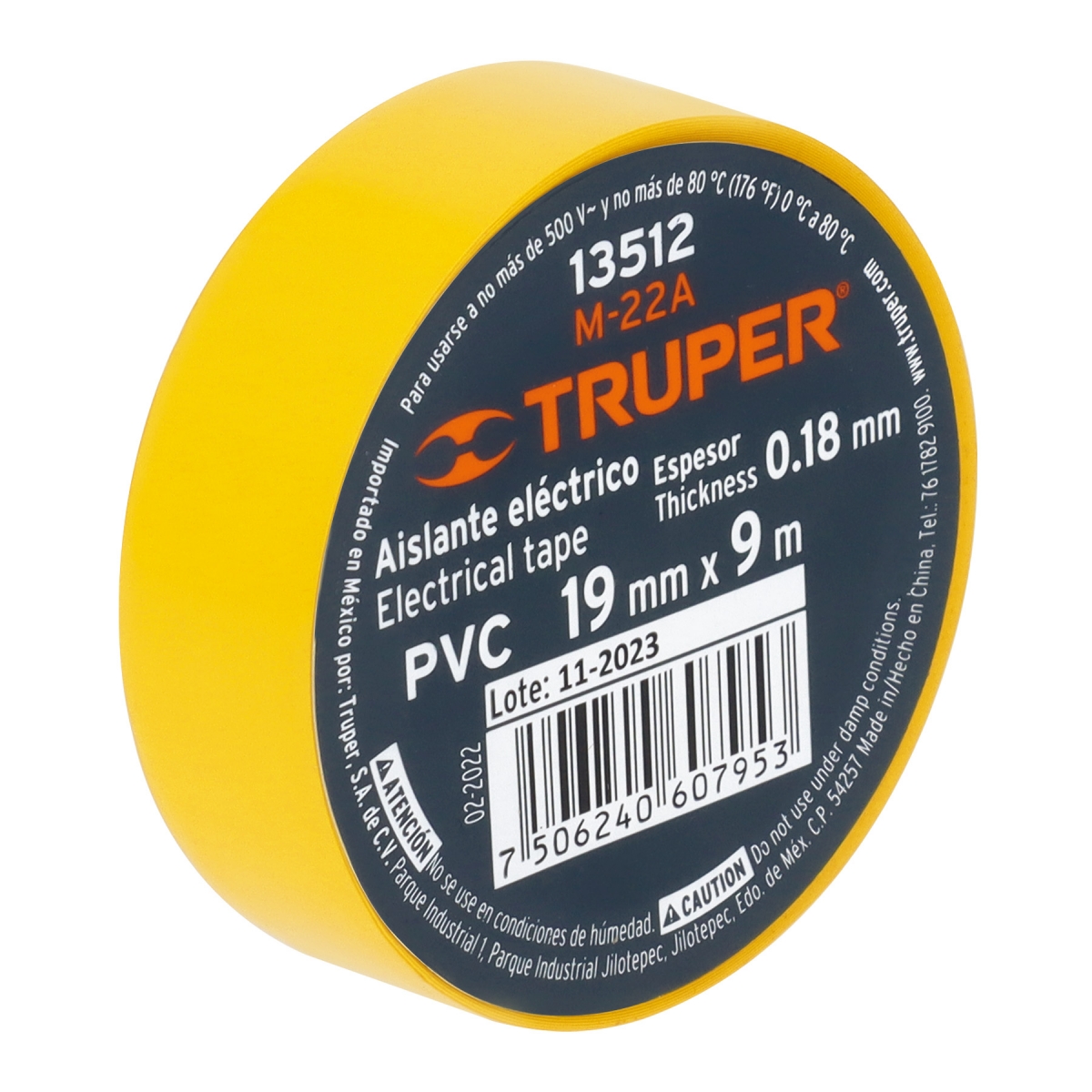 Cinta de Aislar Amarillo 9m TRUPER