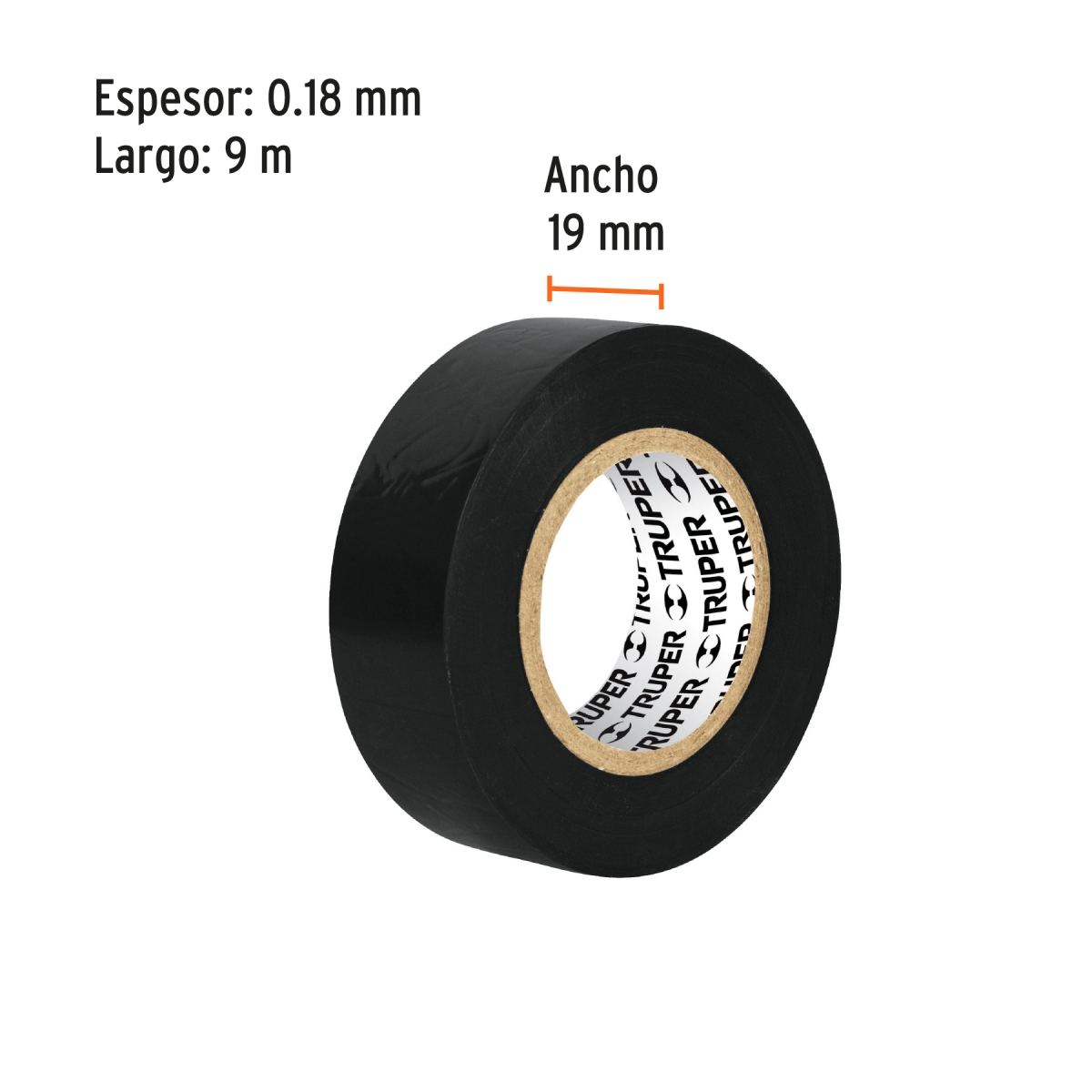 Cinta de Aislar Negro 9m TRUPER