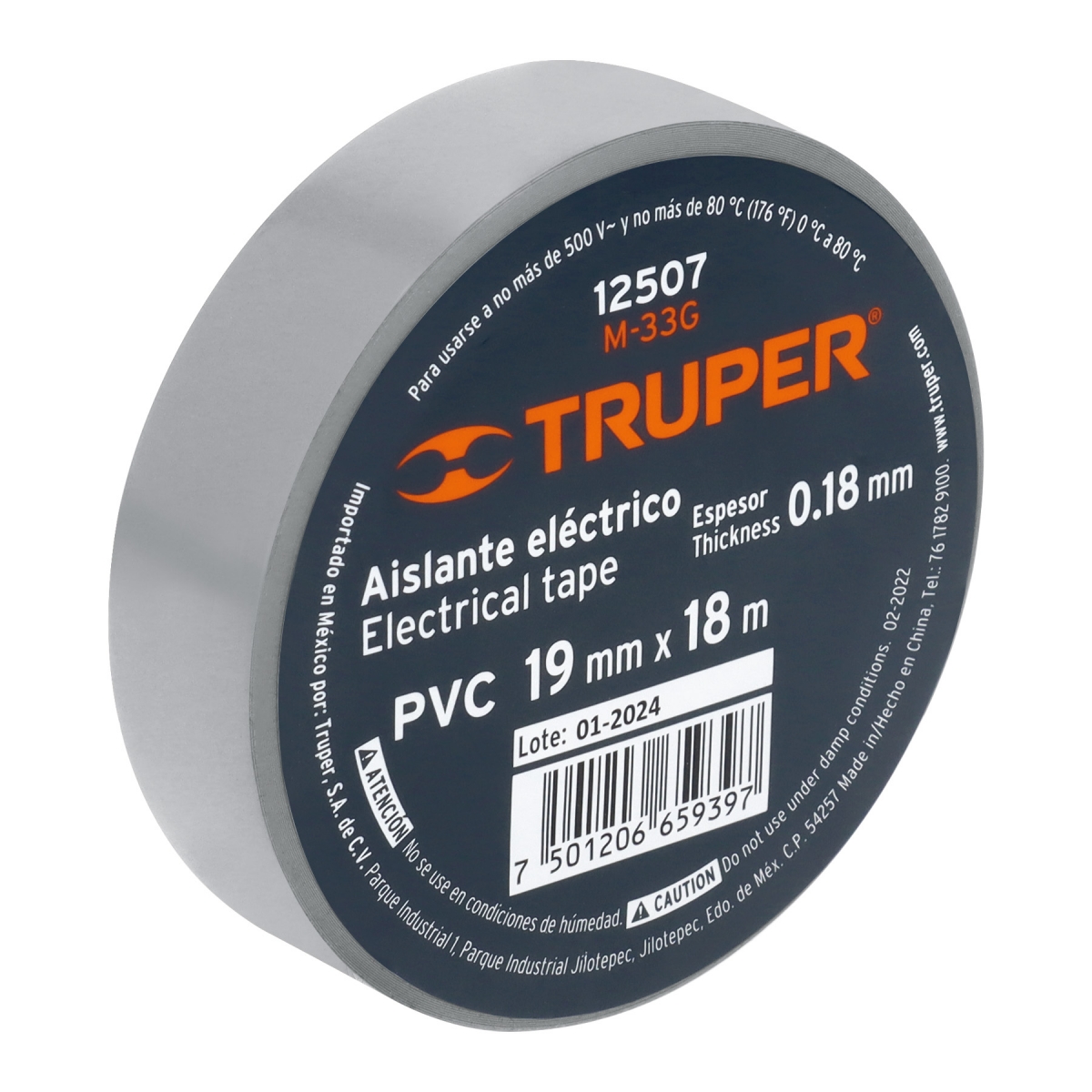 Cinta de Aislar Gris 18m TRUPER