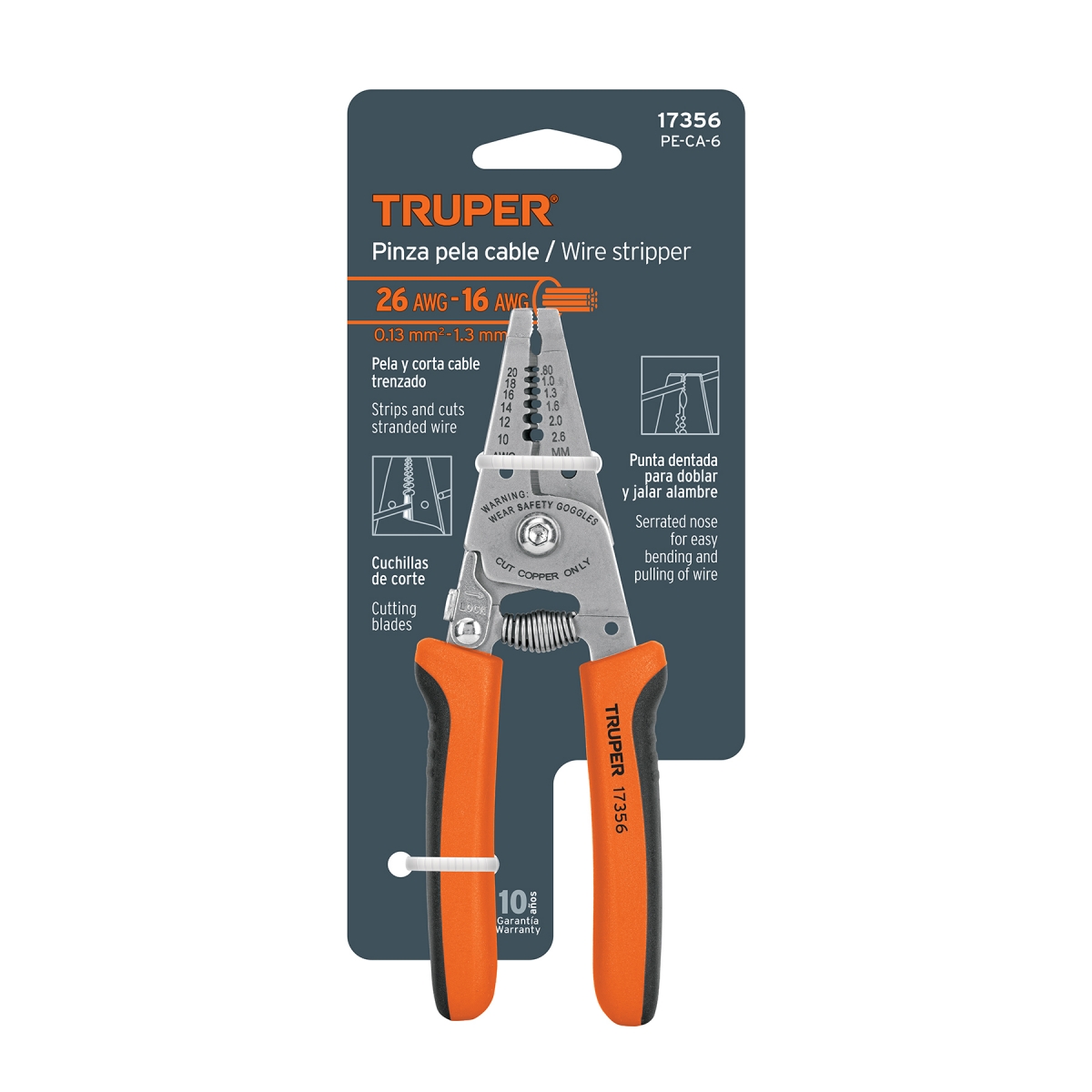 Alicate Pelacable 22-10AWG 6" TRUPER