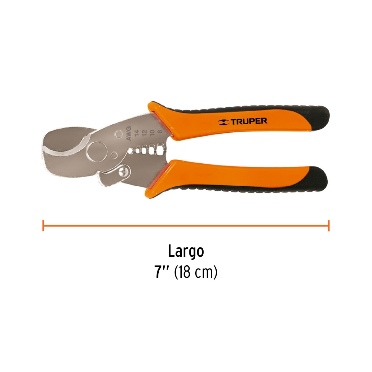 Alicate Pelacable y Corta Cable 14-8AWG 7" TRUPER