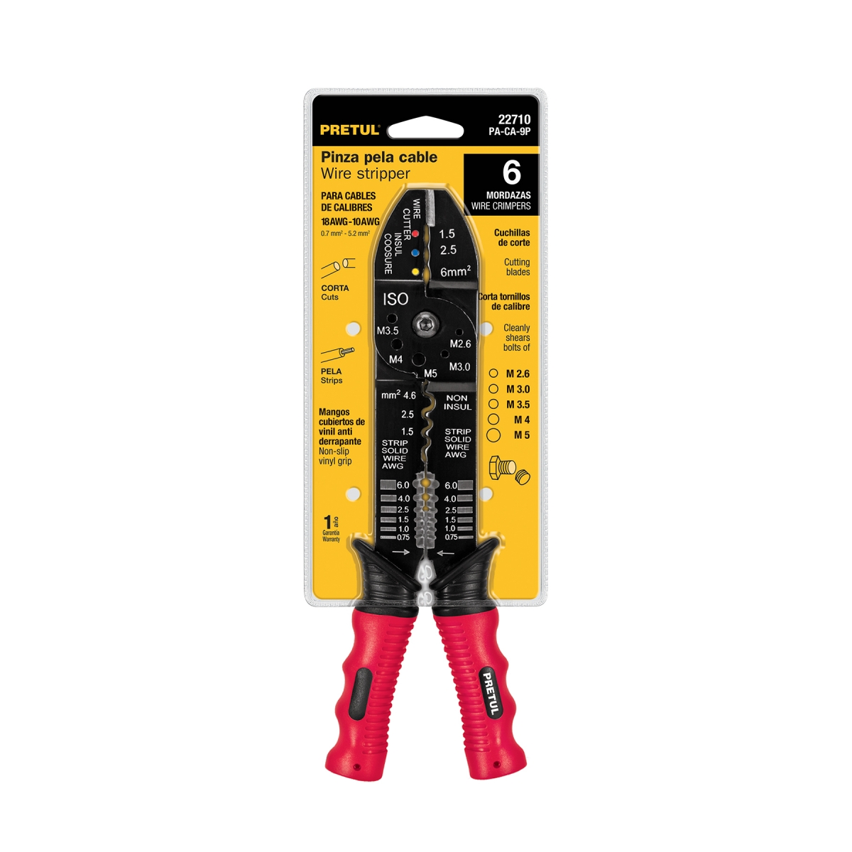 Alicate Pelacable 18-10AWG 9" PRETUL