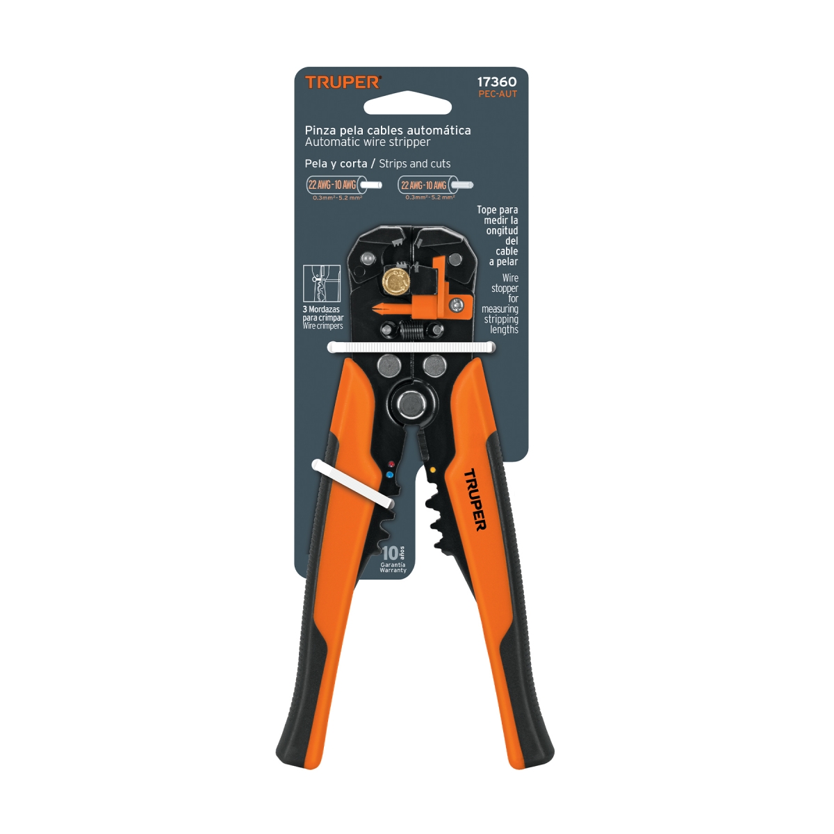 Alicate Pelacable Automatica 22-10AWG 8" TRUPER