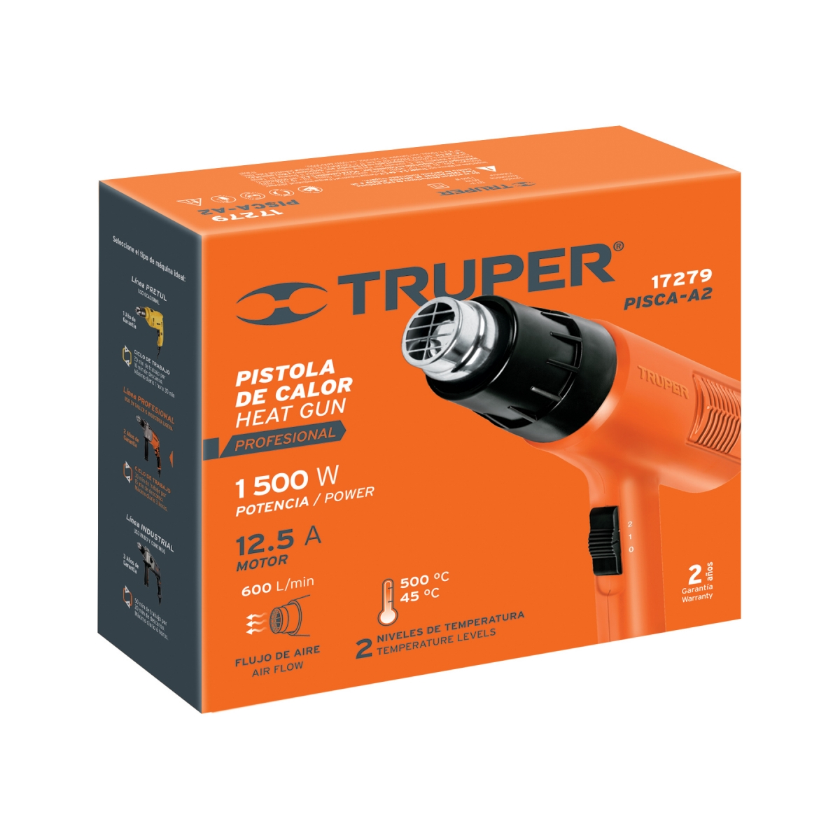 Pistola de Calor Profesional 1.500W TRUPER