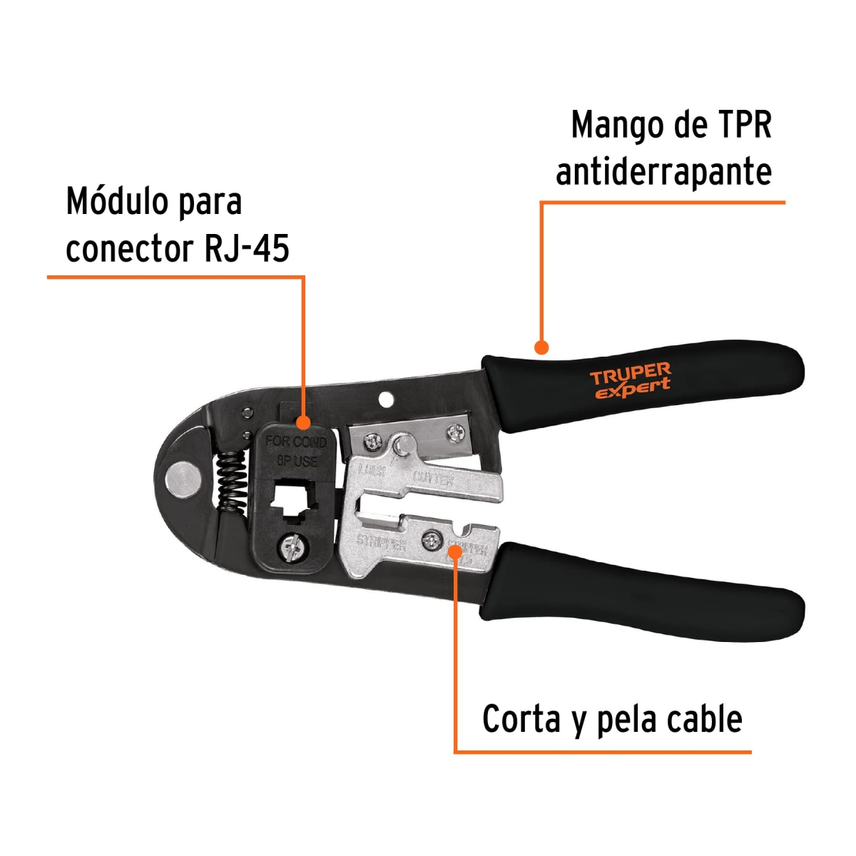 Alicate Ponchadora 8 Contactos 8" TRUPER