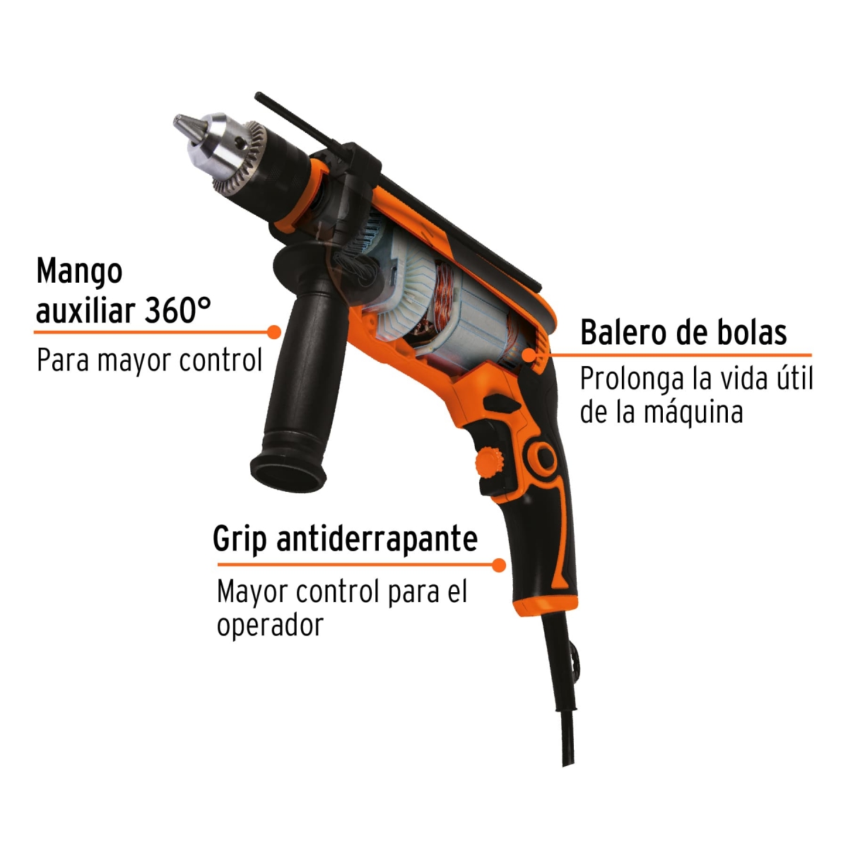 Taladro Percutor 1/2"650W TRUPER