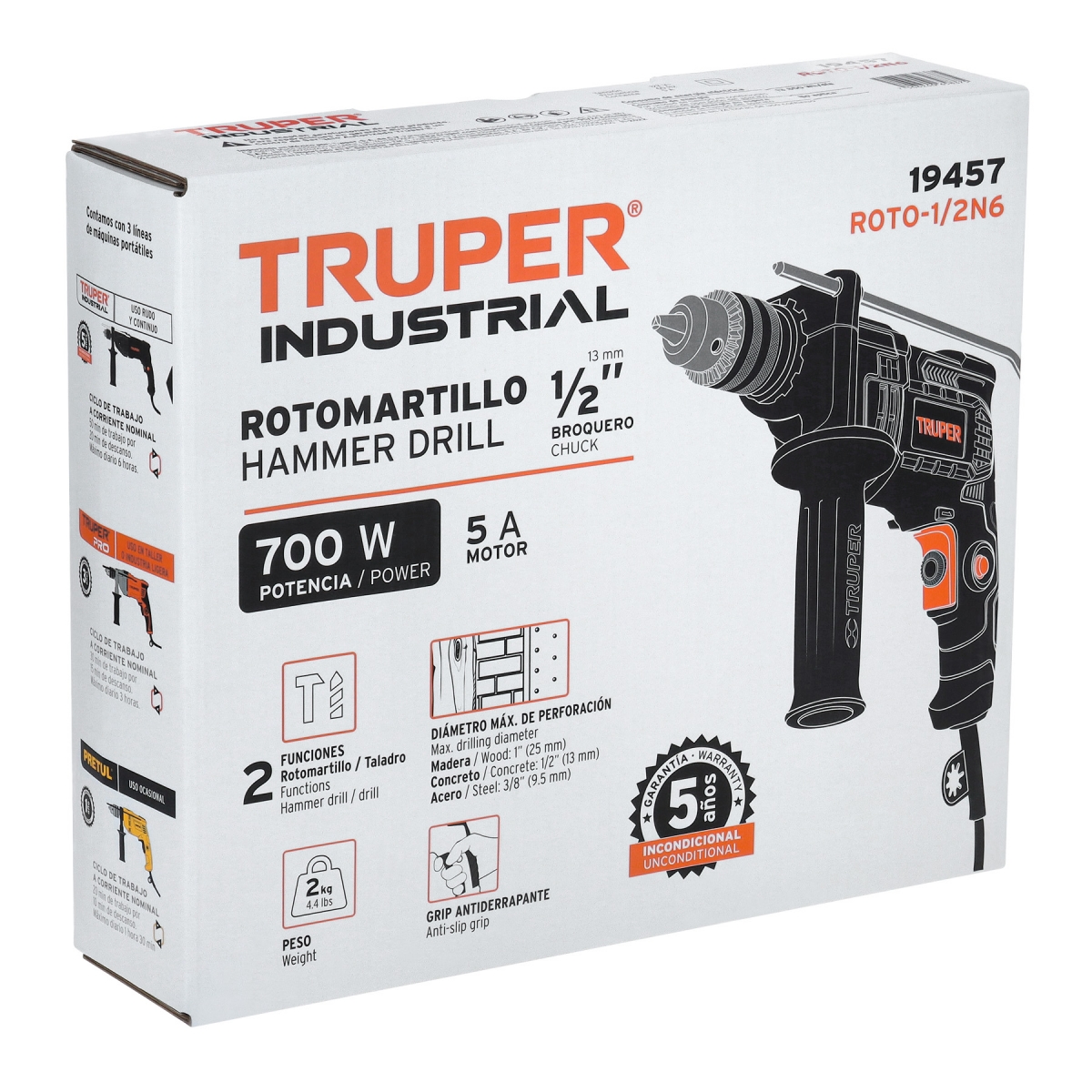 Taladro Percutor 1/2" 700W TRUPER EXPERT