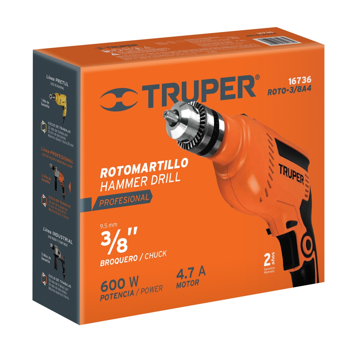 Taladro Percutor 3/8" 600W TRUPER