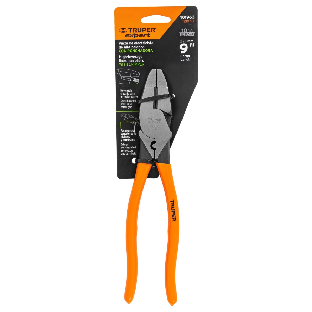Alicate de Electricista Alta Palanca + Ponchador 9" TRUPER