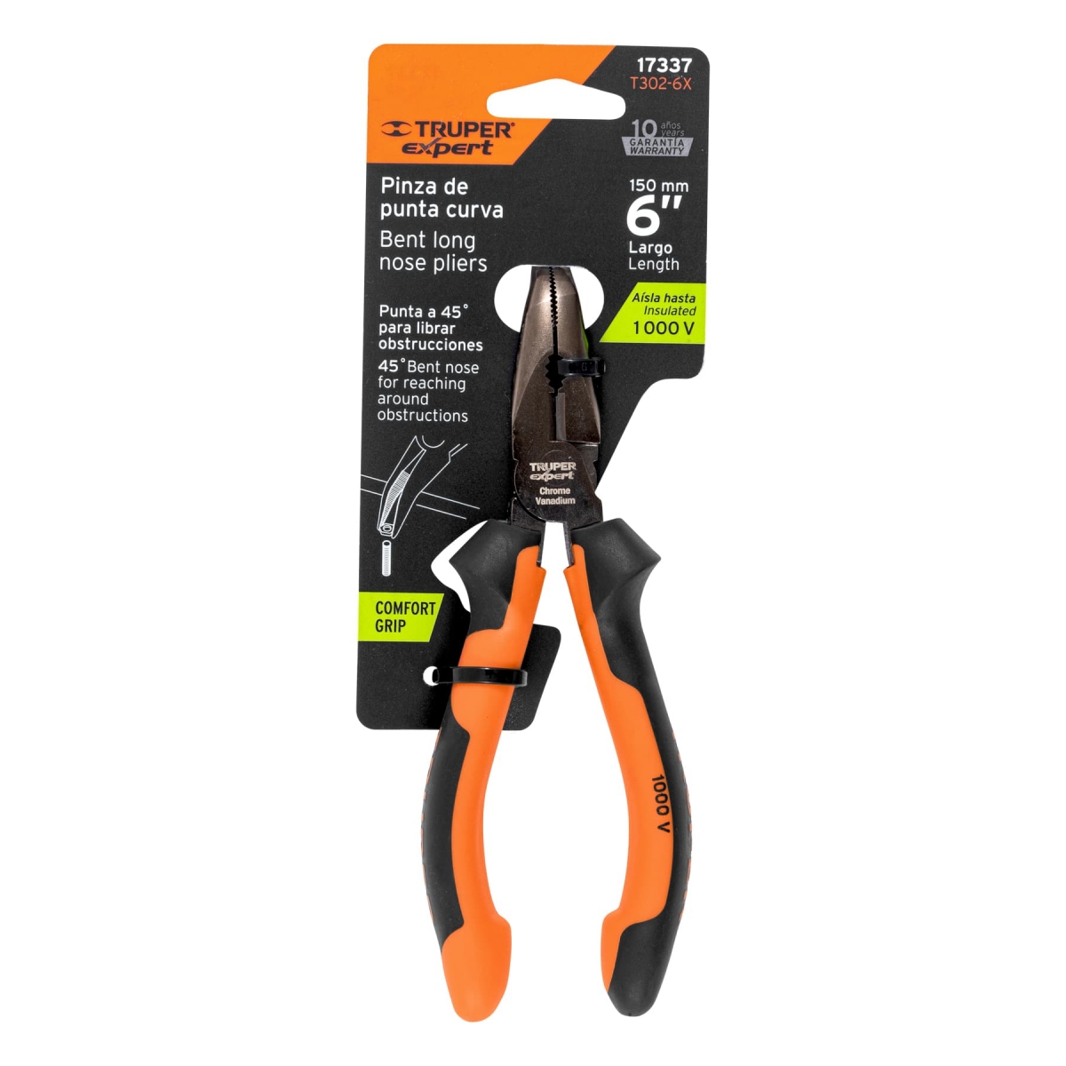 Alicate de Punta Curva Comfort Grip 6" TRUPER