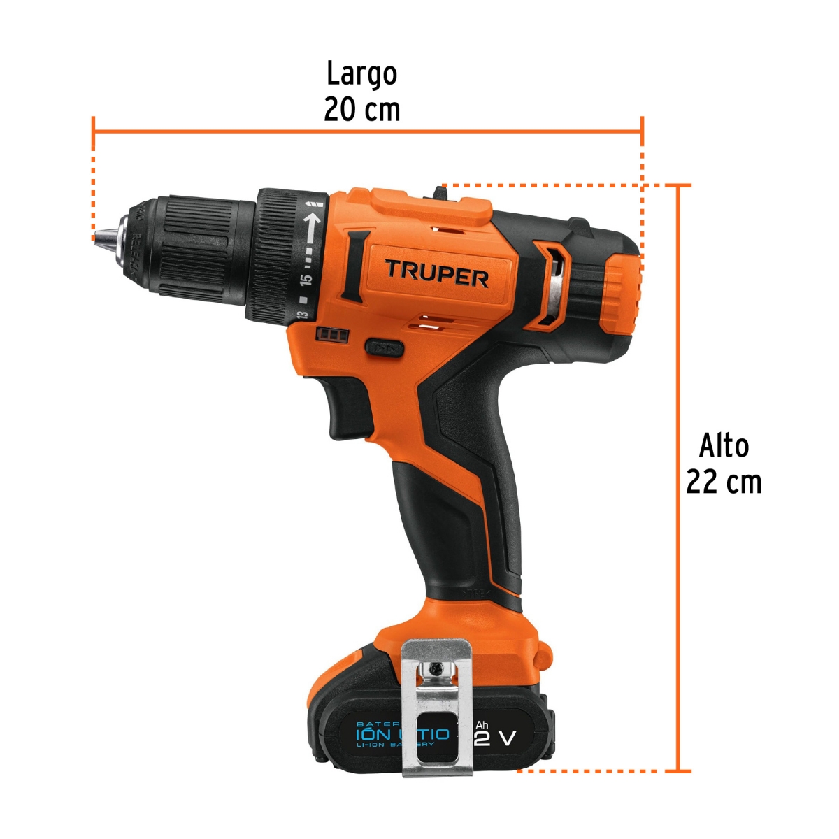 Taladro Profesional 3/8" 12V TRUPER