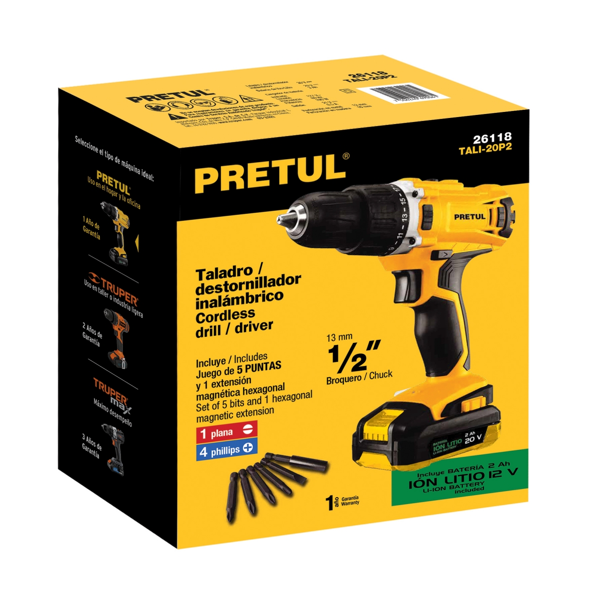 Taladro Percutor 1/2" 20V PRETUL
