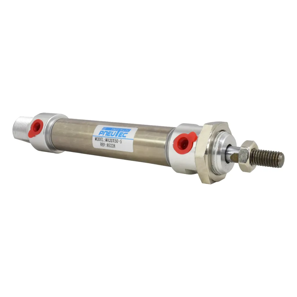CILINDRO NEUMATICO REDONDO ACERO INOX CRA 50mm DIA 20mm 1/8" NPT PNEUTEC