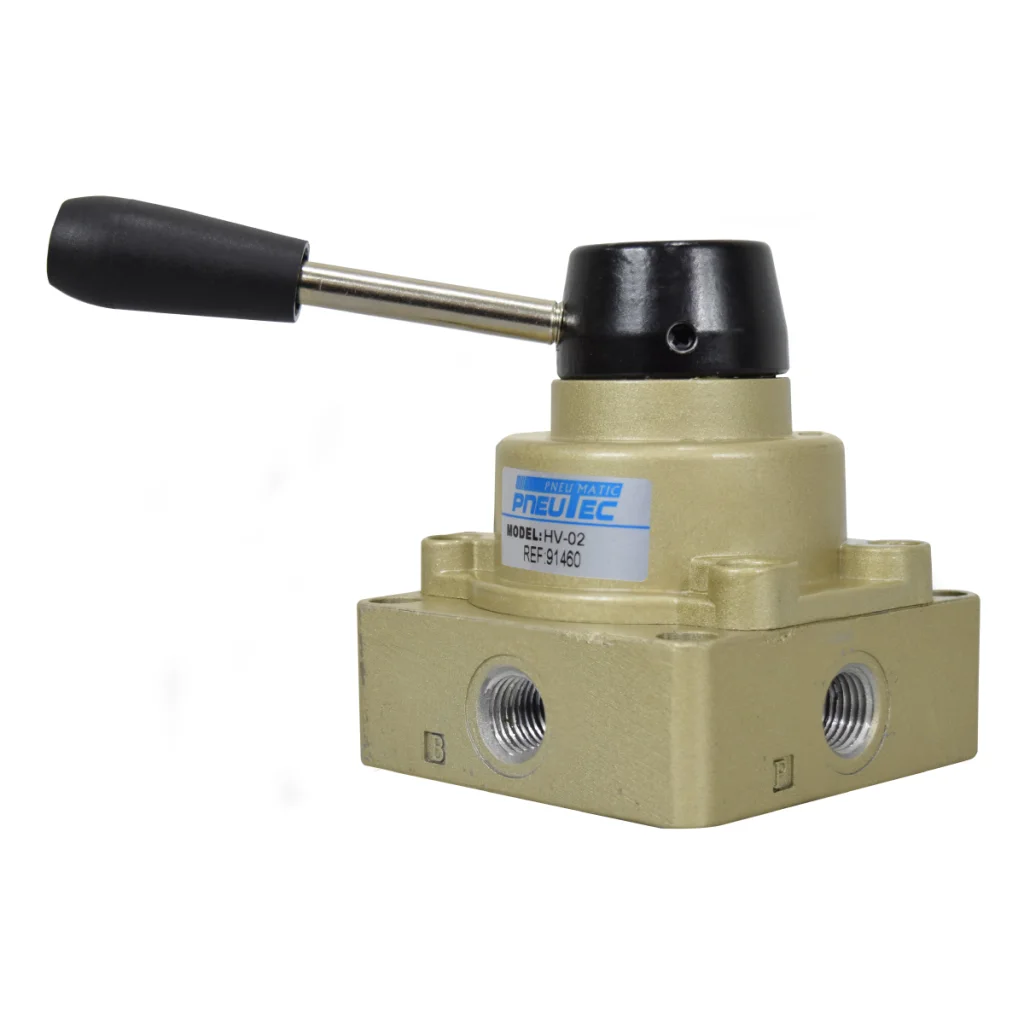 VALVULA MANUAL ROTATIVA 1/4" NPT 4/2 PNEUTEC