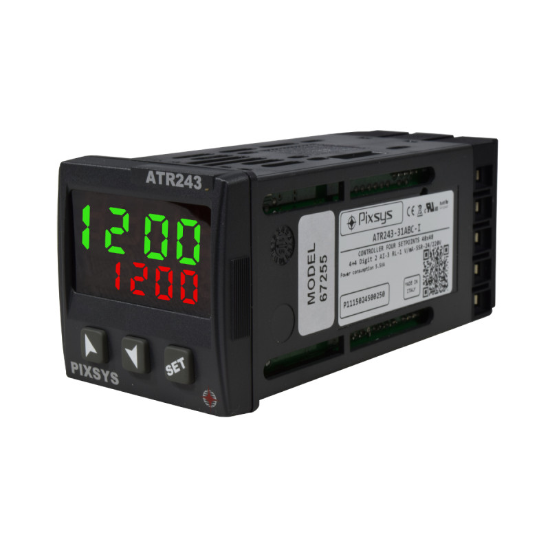 Control de Procesos Digital / Out (Rele SPDT - 2xRele - SSR - V - mA) / 48x48mm / 24-230VAC / IP65 | PIXSYS - Imagen 3