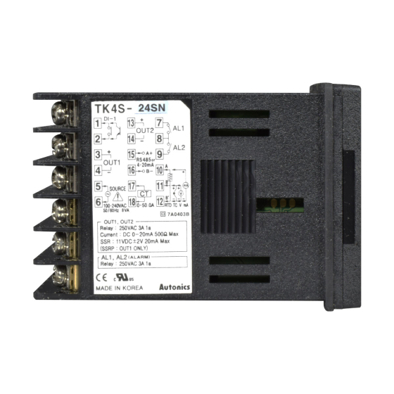 Control de Procesos Digital / Out (SSRP) / SubOut (2xRele SPST + RS485) / 48x48mm / 100-240VAC / IP65 | AUTONICS - Imagen 3