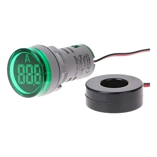 AMPERIMETRO DIGITAL 22mm - 0-100 AMP - AD22AM - VERDE - SPK
