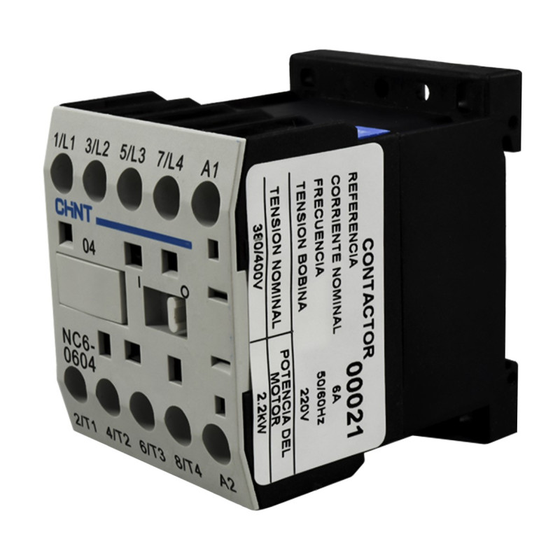 Mini Contactor Auxiliar 6A AC3 220VAC 4NO - Imagen 3