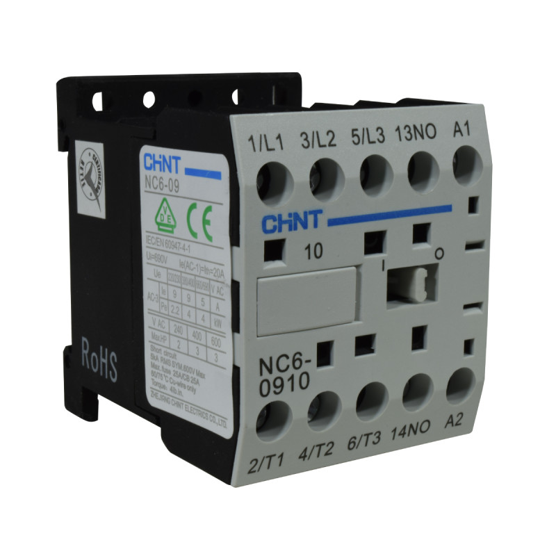 Mini Contactor Auxiliar 9A AC3 110VAC 3NO+1NO