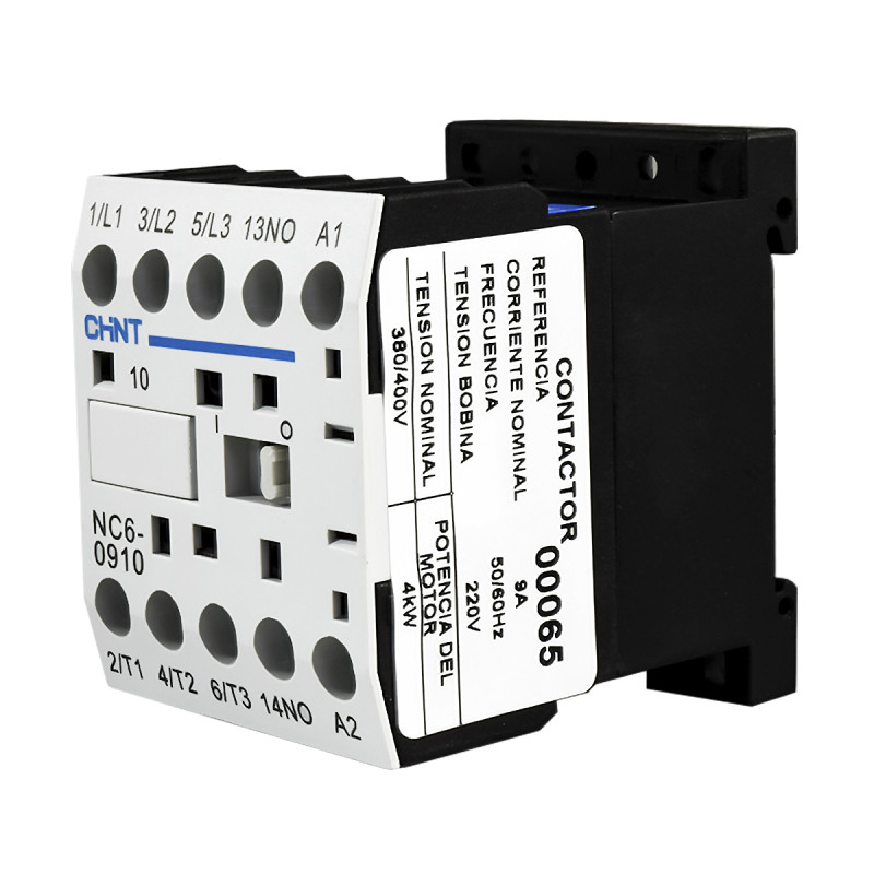 Mini Contactor Auxiliar 9A AC3 220VAC 3NO+1NO - Imagen 3