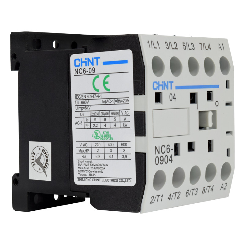 Mini Contactor Auxiliar 9A AC3 24VAC 4NO