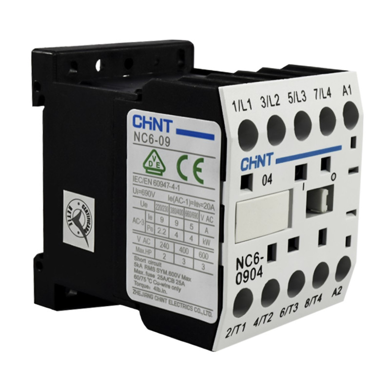 Mini Contactor Auxiliar 9A AC3 110VAC 4NO - Imagen 3