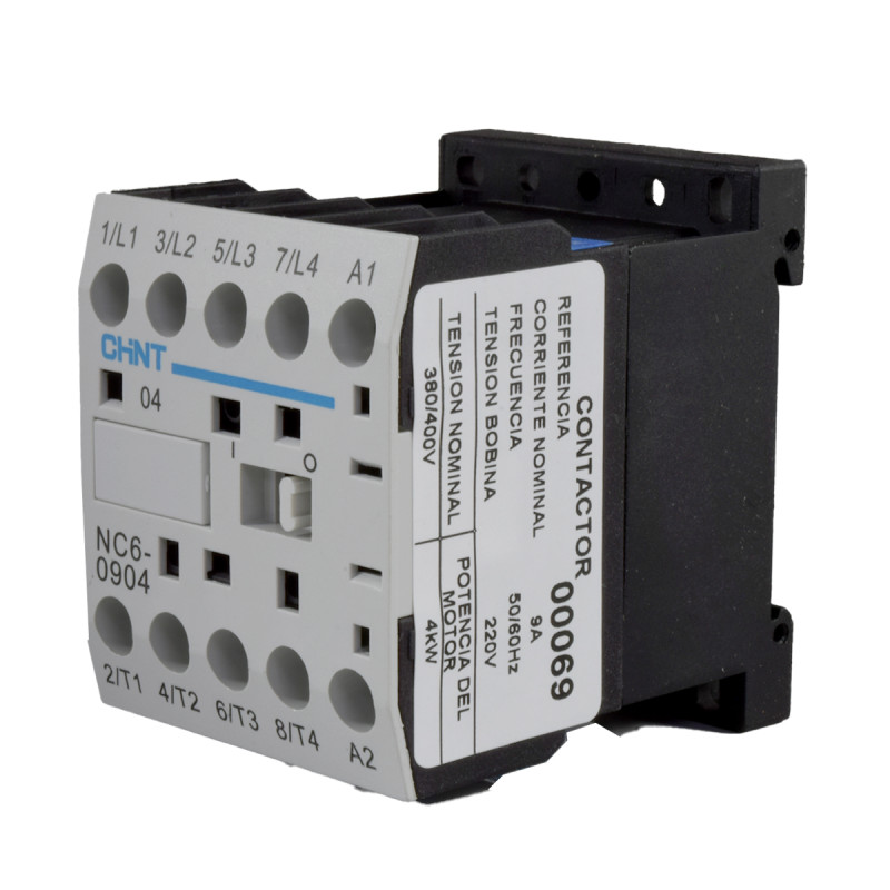 Mini Contactor Auxiliar 9A AC3 220VAC 4NO - Imagen 3