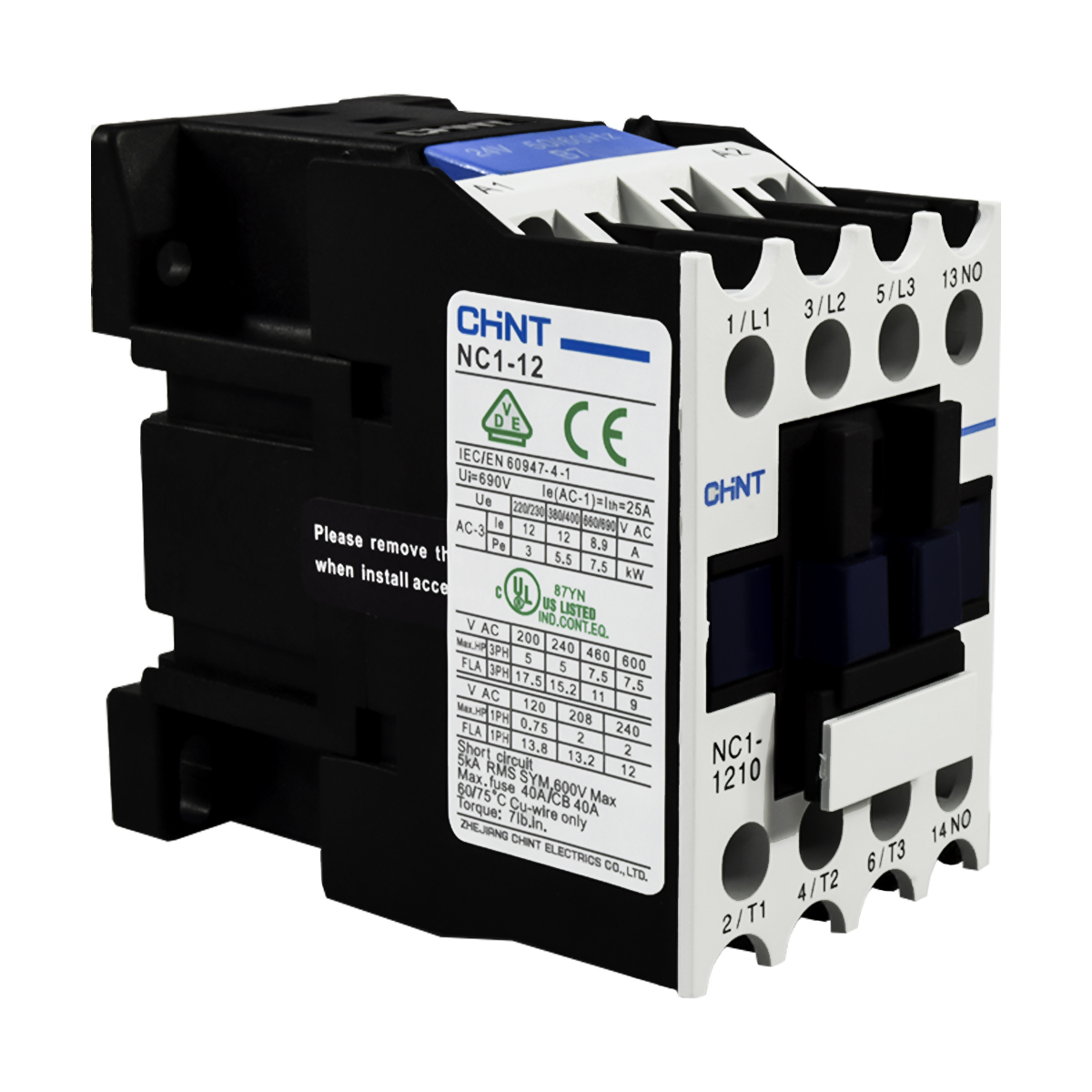 Contactor 12AAC3 24VAC UL