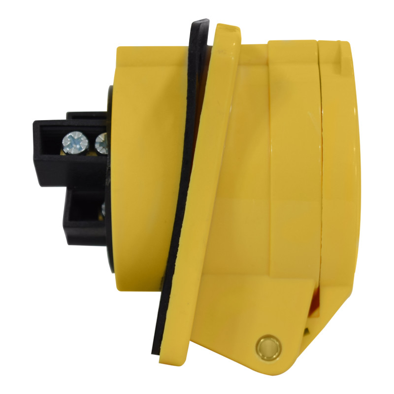 TOMA INCRUSTAR INCLI 16A 110VAC 2P+T AMARILLO - Imagen 4