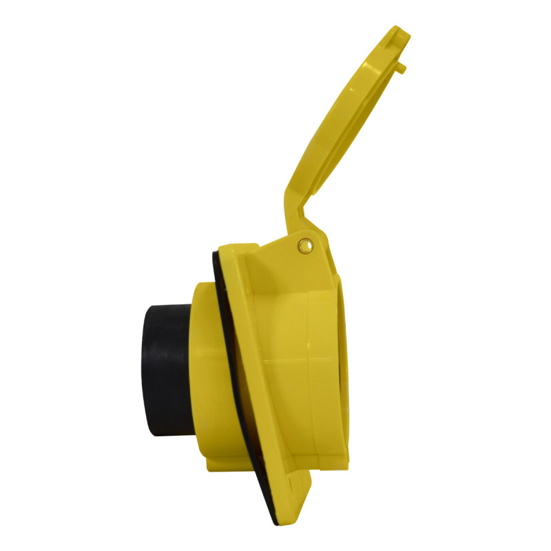 TOMA INCRUSTAR INCLI 32A 110VAC 2P+T AMARILLO - Imagen 4