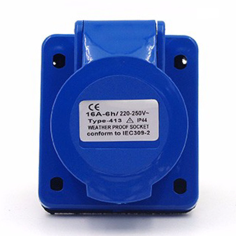 TOMA INCRUSTAR INCLI 32A 230VAC AZUL - Imagen 2