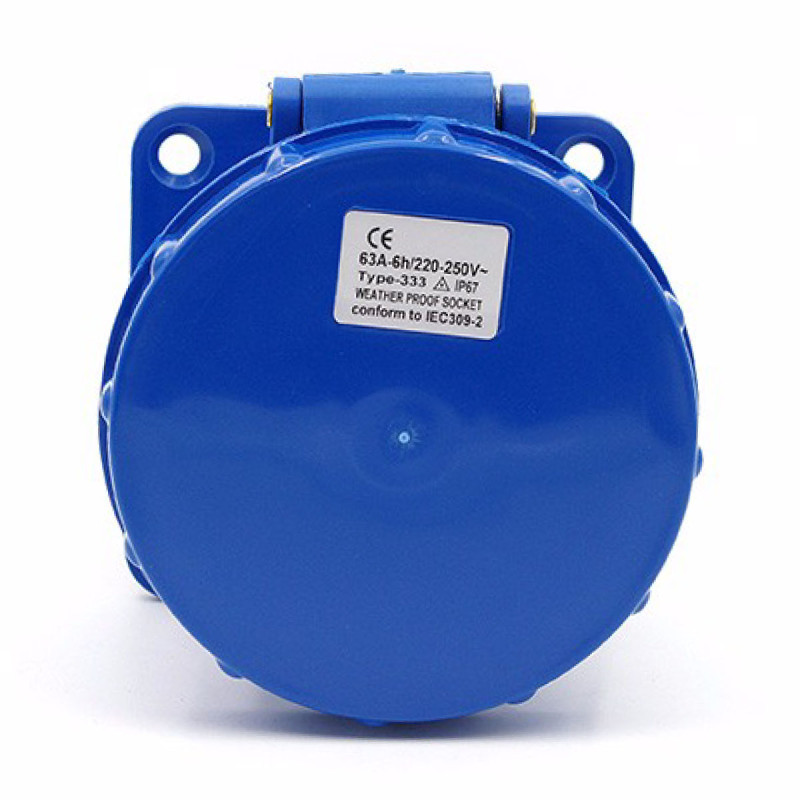 TOMA INCRUSTAR 63A 230VAC 2P+T AZUL - Imagen 3