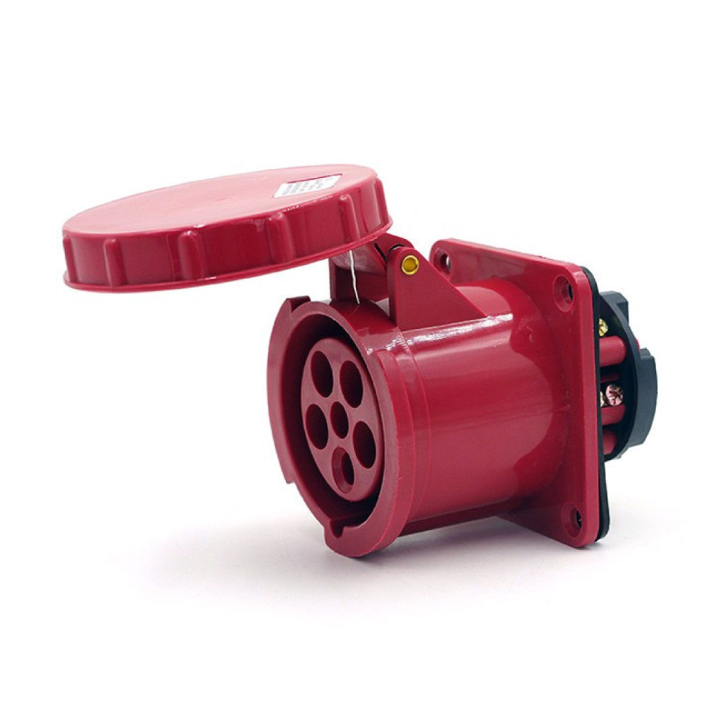 TOMA INCRUSTAR 63A 220-380/240-415VAC ROJO - Imagen 2