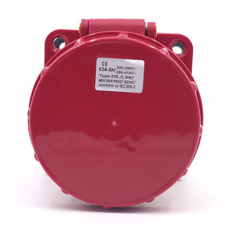 TOMA INCRUSTAR 63A 220-380/240-415VAC ROJO - Imagen 3