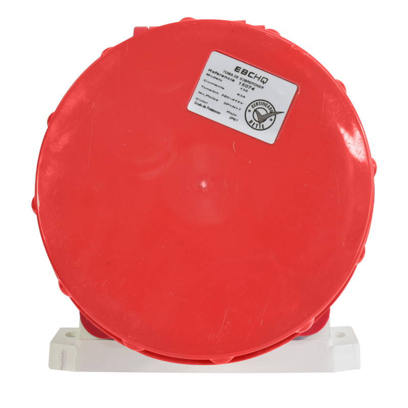 TOMA SOBREPONER 63A 220-380/240-415VAC ROJO - Imagen 3