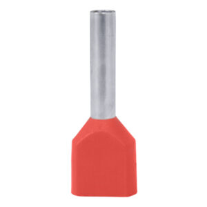 Terminal Pin Hueco Doble Rojo 18AWG X 1 Paquete De 100 Unid