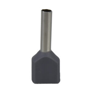 Terminal Pin Hueco Doble Gris 14AWG X 1 Paquete De 100 Unid