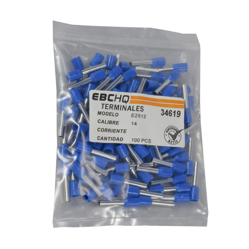 Terminal Pin Hueco Azul 14AW6 X 1 Paquete De 100 Unid - Imagen 2
