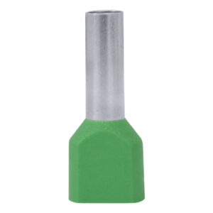 Terminal Pin Hueco Doble Verde 10AWG X 1 Paquete De 100 Unid