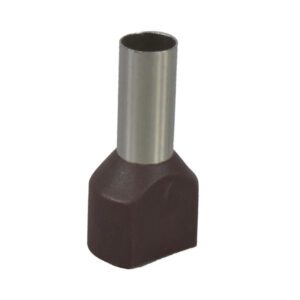 Terminal Pin Hueco Doble Cafe 7AWG X 1 Paquete De 100 Unid
