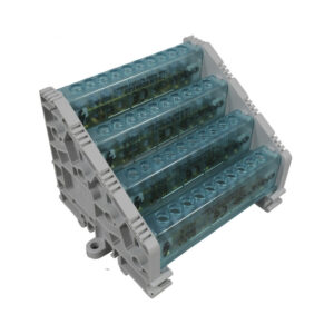 Bloque Distribución Alto Tetrapolar 4L 10 Huecos 160A Tapas Lateral Con Cubrimiento | ONKA