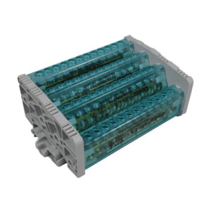 Bloque Distribución Tetrapolar 4L 12 Huecos 160A Tapas Lateral Con Cubrimiento | ONKA