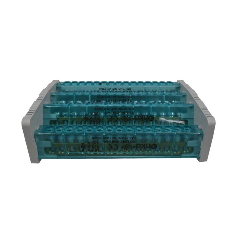 Bloque Distribución Tetrapolar 4L 7 Huecos 160A Tapas Lateral Con Cubrimiento | ONKA - Imagen 2