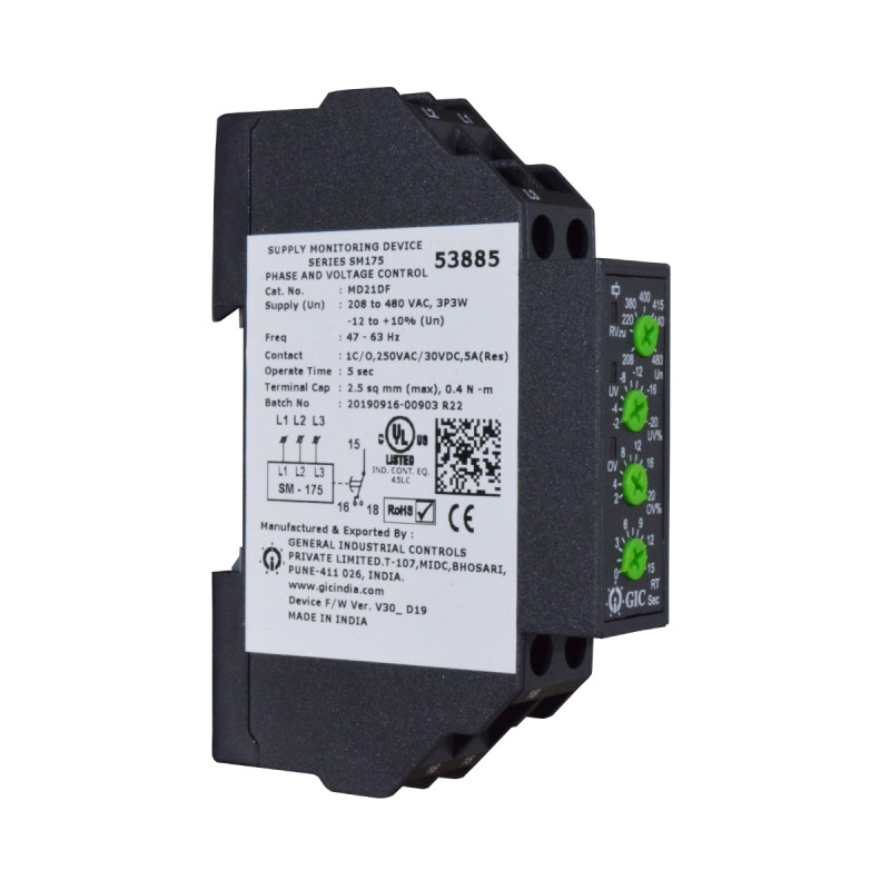 Monitor De Voltaje 208-480 VAC RIEL DIN | GIC - Imagen 3