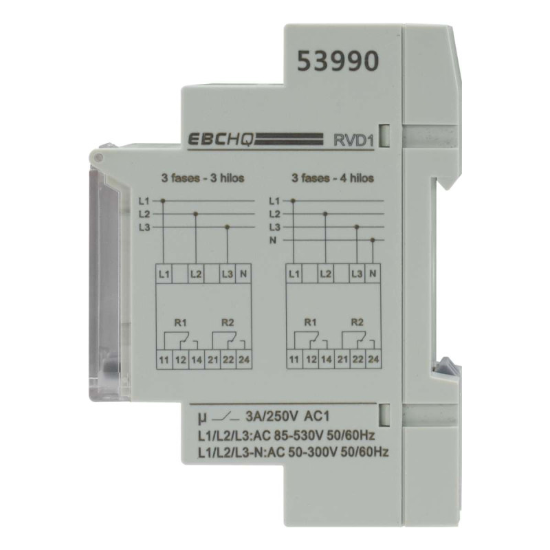 Vigilante De Tensión Con Display 3 Fases Tres Holisco 200 A 500VAC | EBCHQ - Imagen 3